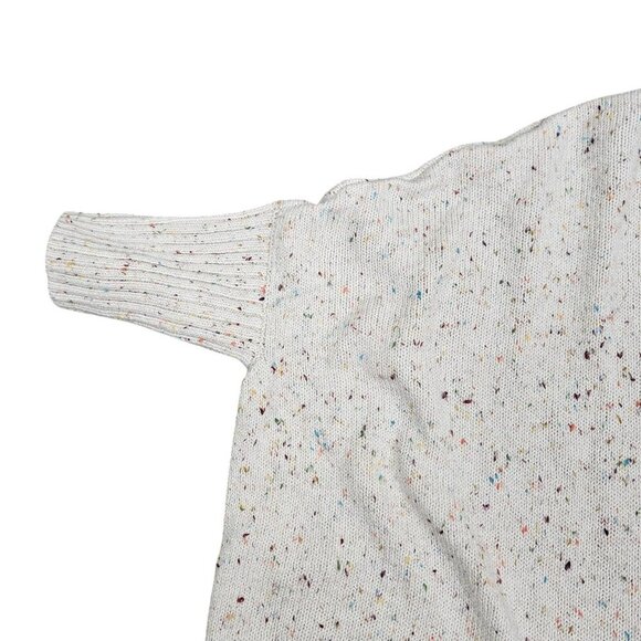 Loft Ivory Multicolor Speckle Oversize Cowl Neck Sweater Dolman Sleeve Small - Picture 4 of 10
